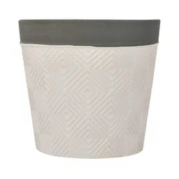 TAYHAA Cream Coloured & Grey Textured Ceramic Planter image 3