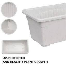 Kuber Industries Pink & Green 3 Pieces Marble Finish Planters image 4