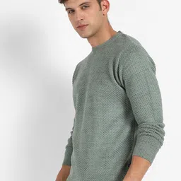 Campus Sutra Self Design Ribbed Woollen Pullover image 4
