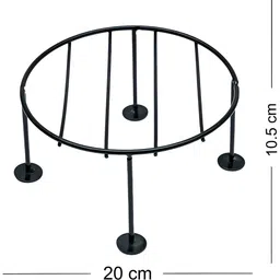 appeasy 4-Pcs Black Round Metal Planter Stands image 4