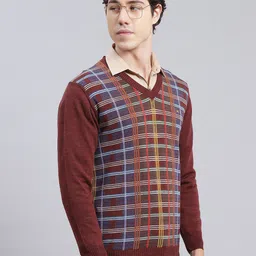 Monte Carlo Checked V-Neck Pullover Sweater image 2