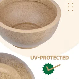 Kuber Industries Marble Lotus Cream-Colored 6 Pieces Planters image 3