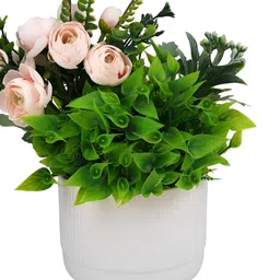 TAYHAA White Textured Ceramic Planter image 5