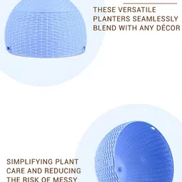 Kuber Industries Blue 3 Pieces Textured Hanging Planter image 5