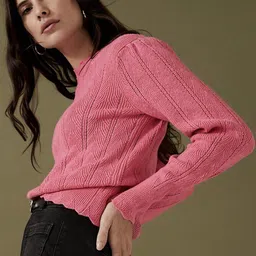 Marks & Spencer Women Self Design Pullover image 2