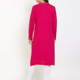 KEIKO Mandarin Collar Woven Design Acrylic Kurta image 4