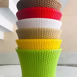 appeasy Red & Green 4 Pieces Textured Metal Planters image 4