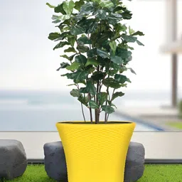 appeasy Red & Yellow 2Pcs Textured Metal Planters image 5