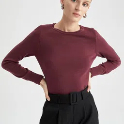 DeFacto Round Neck Ribbed Pullover image 3
