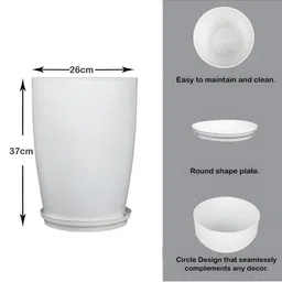 Kuber Industries White 6 Pieces Flower Planters image 4