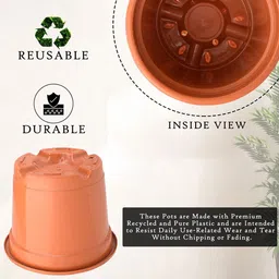 Kuber Industries 6-Pcs Red & Orange-Coloured Durable Planters image 4