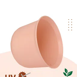 Kuber Industries White & Blue 3 Pieces Marble Finish Planters With Tray image 2