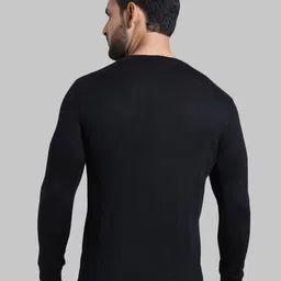 ColorPlus Men Black Solid V-Neck Wool Pullover image 5