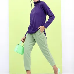 Tokyo Talkies Women Classy Purple Solid Sweater-image-51