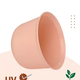 Kuber Industries Marble Sawera Peach & Blue 3 Pieces Textured Planters With Tray image 5