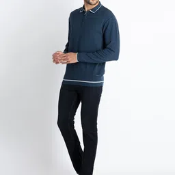 Status Quo Acrylic Polo Collar Pullover Sweaters image 4