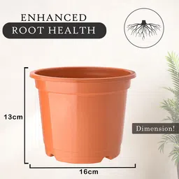 Kuber Industries 6-Pcs Red & Orange-Coloured Durable Planters image 5