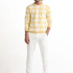 RARE RABBIT Men Honder Crew Neck Abstract Printed Sweater image 5