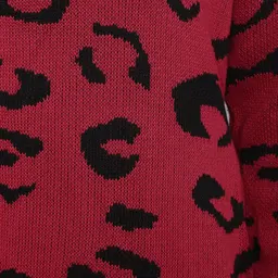 LULU & SKY Animal Self Design Longline Front-Open Sweater image 5