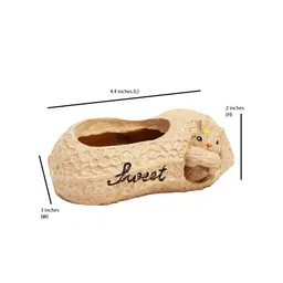 Wonderland Brown Resin Peanut-Shaped Planter image 5