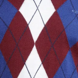 ColorPlus Men Maroon & Blue Printed V-Neck Acrylic Pullover image 2