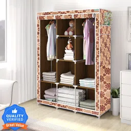 flipzon 6 + 2 Shelves 3 Door Carbon Steel Collapsible Wardrobe-picture-18