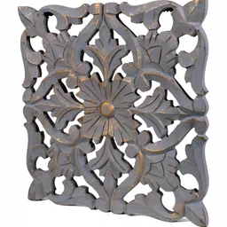 VAS collection home Grey Textured Wooden Wall Plates image 2