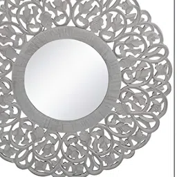 VAS collection home Grey Textured Wooden Wall Mirror image 3