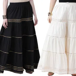 Pack of 2 Women Relaxed Multicolor Cotton Blend Trousers-image-69