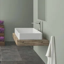 inletcera Big Size Imported Premium Ceramic Wash Basin(White) (24*13.5*5)(White) Table Top Basin image 3