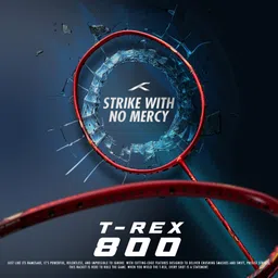 hundred T-REX 800 Red Strung Badminton Racquet image 2