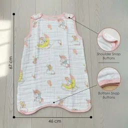 baby moo Unicorn 6 Layer Snap Button Muslin Sleeping Bag / Wearable Blanket Sleeping Bag image 4