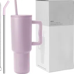 indiwarrior 40oz Tumbler With Handle And Straw With Lid, Double Wall Insulated Vacuum Sealed Stainless Steel Tumbler image 1