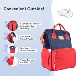 mylo Baby Multifunctional �10 Pocket Stylish Water-Resistant Diaper Bag with Pouch with Diaper Pouch image 3