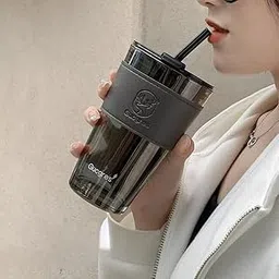 gosk enterprise Glass Coffee Tumbler Sipper For Juice Cocktail Smoothie Tea Cold & Hot Drink Glass Coffee Mug-picture-13