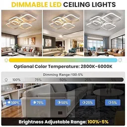 glimbin LED Ceiling Light with Remote Control Chandelier Ceiling Lamp image 3