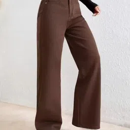 pinklit Women Regular High Rise Brown Jeans image 3