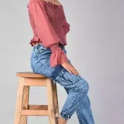 branding Women Regular Mid Rise Dark Blue Jeans image 5