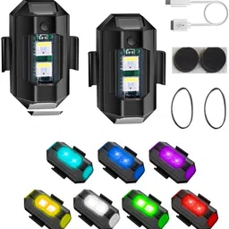 autognix 7 Colors LED With 3 Flashing Mode Aircraft Strobe USB Rechargeable Light KitV Tail Light Motorbike, Car LED (12 V, 15 W)-picture-13