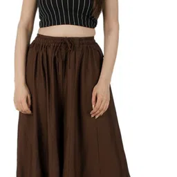 aarmad Women Flared Brown Viscose Rayon Trousers image 5