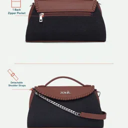 zouk Black Women Sling Bag Saisha Sling Bag - Jet Black image 4