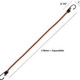 thehousestore Elastic Rope for Hanging Clothes [Multicolour,2Metre+Expandable( Pack Of 2) Nylon Retractable Clothesline image 2