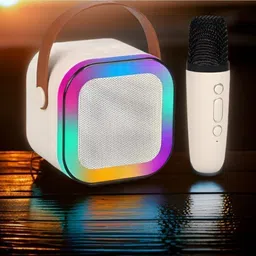 Raptor Karaoke Speaker K12: Party POP Wireless Bluetooth Speaker with Mic, RGB 684 10 W Bluetooth Home Audio Speaker-picture-35