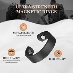 zivini Magnetic Blood Sugar Control Adjustable Health for Men & Women Plastic Ring Finger Support image 4