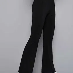 broadstar Women Flared Black Lycra Blend Trousers image 3