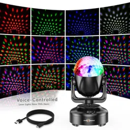 Multi-Color Stage Light with Sound Sensor TechnologyRGB Light with Flash Single Disco Ball-image-73