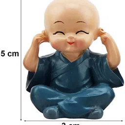 tied ribbons Cute Buddha Monk Statue Small Car Dashboard Accessories Decorative Showpiece-5 cm image 5