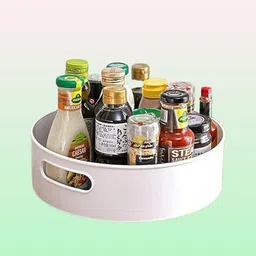 vaoyne Plastic circular Turning Rack Container – House & Cookhouse Storage Basket-picture-24