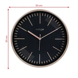 random Tic Toc Black & Gold Plastic Wall Clock image 5