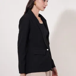 clobug Women Solid Single Breasted Casual Blazer image 3